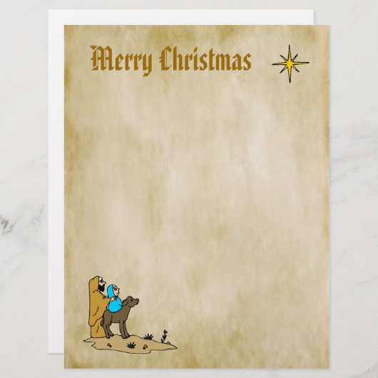 Weihnachtsbriefpapier - Stern von Bethlehem (Vorne/Hinten)