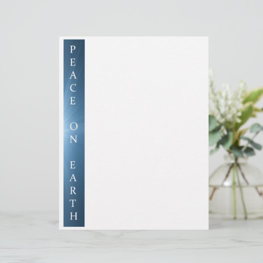Weihnachtsbriefpapier - Weltfrieden Design (Stehend Vorderseite)