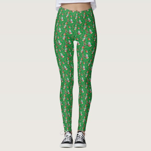 Weihnachtsbrille Muster Leggings (Vorderseite)