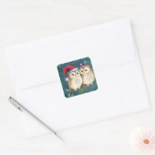Weihnachtsbrille Quadratischer Aufkleber (Umschlag)