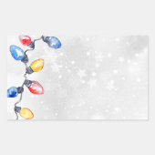 Weihnachtsbrille, Saitenlicht, Urlaubssendung Rechteckiger Aufkleber (Vorderseite)