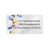 Weihnachtsbrille, String Lights, Rücksendeadresse Adressaufkleber (Vorne)