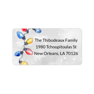 Weihnachtsbrille, String Lights, Rücksendeadresse Adressaufkleber