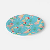 Weihnachtsbrille Weihnachten - Katzen Design Pappteller (Schrägansicht)