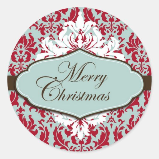Weihnachtsbroschüre Retro-Aufkleber Runder Aufkleber (Vorderseite)