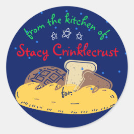 Weihnachtsbrot personalisiert aus der Küche Runder Aufkleber