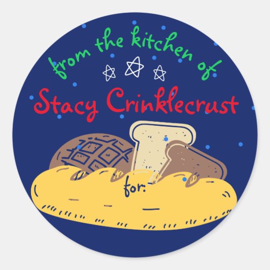 Weihnachtsbrot personalisiert aus der Küche Runder Aufkleber (Vorderseite)