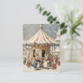 Weihnachtsbrötchen auf dem Karussell Feiertagskarte (Stehend Vorderseite)