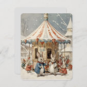 Weihnachtsbrötchen auf dem Karussell Feiertagskarte (Vorne/Hinten)