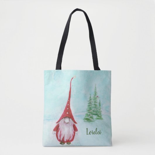 Weihnachtsbrücke Personalisierte Whimsical Tote Ta Tasche (Vorderseite)