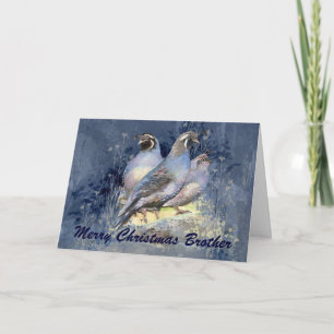 Weihnachtsbruder California Quail Bird Natur Feiertagskarte