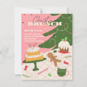 Weihnachtsbrunch im Retro-Stil. Einladung (Vorderseite)