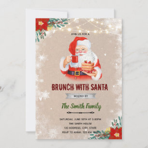 Weihnachtsbrunch mit Santa-Einladung Einladung