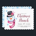 Weihnachtsbrunch Niedlich Watercolor Snowman Scrip Einladung<br><div class="desc">Niedlicher Watercolor Schneemann in oberem Hut mit Poinsettia und gestreiftes Schal-Illustration. Verwenden Sie die Vorlage,  um den Text für Ihren Weihnachtsbrunch anzupassen. Kunstwerk von Valarie Wade.</div>