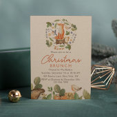 Weihnachtsbrunch Niedlicher Holzfuchs Einladung