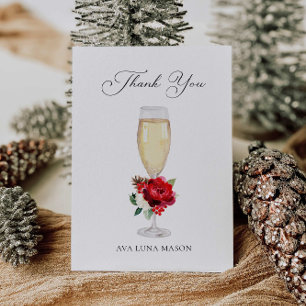 Weihnachtsbrunch und Champagner-Junggesellinnenabs Dankeskarte