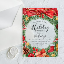 Weihnachtsbrunch Watercolor Floral Kranz