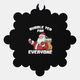 Weihnachtsbubble Tee Geschenk Weihnachtsmann Boba  Ornament Karte