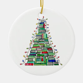 Weihnachtsbuch-Baum 2017 Keramik Ornament