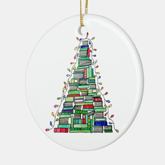 Weihnachtsbuch-Baum 2017 Keramik Ornament (Links)