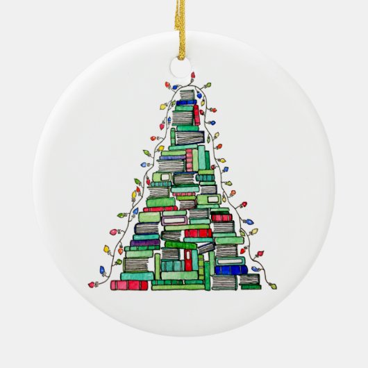 Weihnachtsbuch-Baum 2017 Keramik Ornament (Hinten)