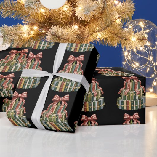 Weihnachtsbuch Baum Buch Lehrer Lesen Buchliebhabe Geschenkpapier (Feiertage)