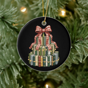 Weihnachtsbuch Baum Buch Lehrer Lesen Buchliebhabe Keramik Ornament