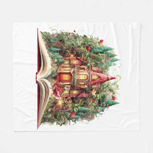 Weihnachtsbuch-Design Fleecedecke (Vorderseite (Horizontal))
