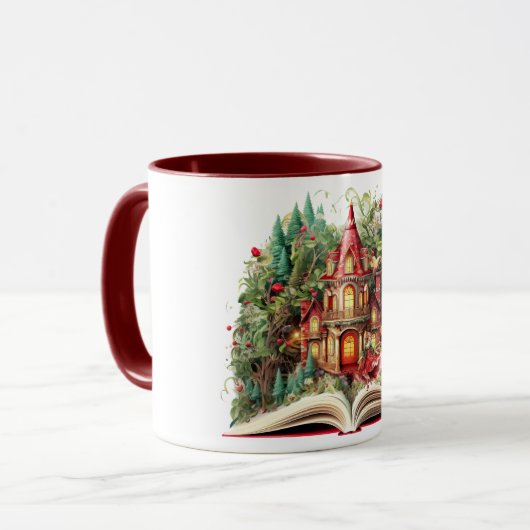 Weihnachtsbuch-Design Tasse (Vorderseite Links)