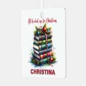 Weihnachtsbuch Individuelle Name Ornament Aus Metall (Vorderseite links)