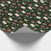 Weihnachtsbuch Liebhaber Traditionelles Wrapping P Geschenkpapier (Ecke)