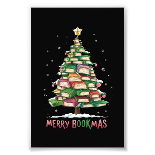 Weihnachtsbuch "Lover Tree Librarian Merry Bookmas Fotodruck (Vorne)
