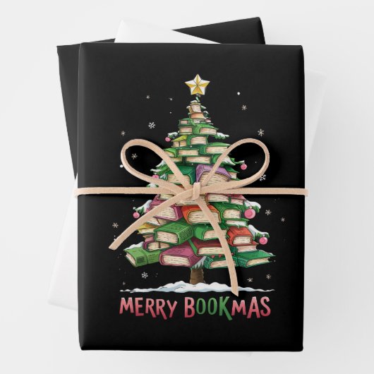 Weihnachtsbuch "Lover Tree Librarian Merry Bookmas Geschenkpapier Set (Beispiel)