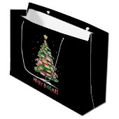Weihnachtsbuch "Lover Tree Librarian Merry Bookmas Große Geschenktüte (Vorderseite Schrägansicht)