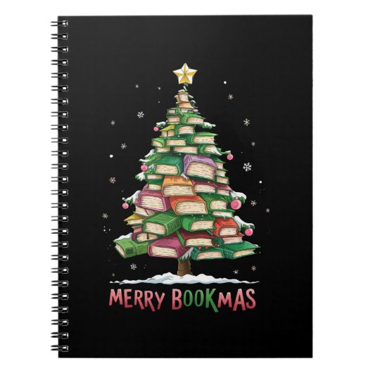 Weihnachtsbuch "Lover Tree Librarian Merry Bookmas Notizblock (Vorderseite)