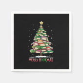 Weihnachtsbuch "Lover Tree Librarian Merry Bookmas Serviette (Vorderseite)