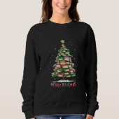 Weihnachtsbuch "Lover Tree Librarian Merry Bookmas Sweatshirt (Vorderseite)