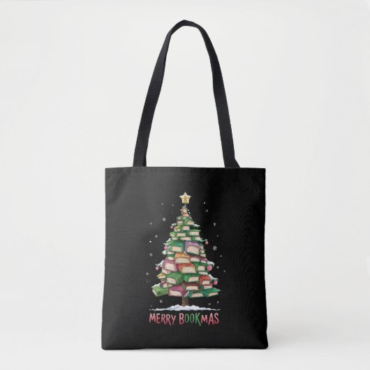 Weihnachtsbuch "Lover Tree Librarian Merry Bookmas Tasche (Vorderseite)