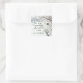 Weihnachtsbuch Luke 2:11 Winter Chickadee Quadratischer Aufkleber (Tasche)