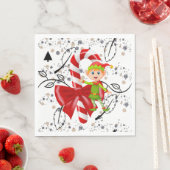 Weihnachtsbuch Napkins, Elf Candy Cane Serviette (Beispiel)