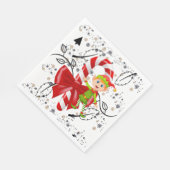 Weihnachtsbuch Napkins, Elf Candy Cane Serviette (Ecke)