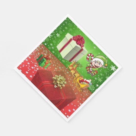 Weihnachtsbuch Napkins, Elf Serviette (Ecke)