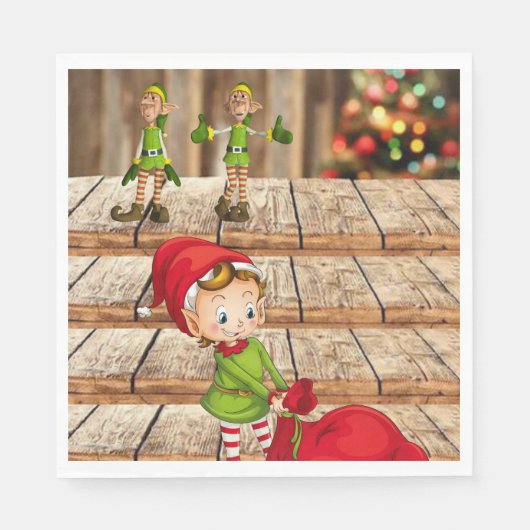 Weihnachtsbuch Napkins, Elf Serviette (Vorderseite)