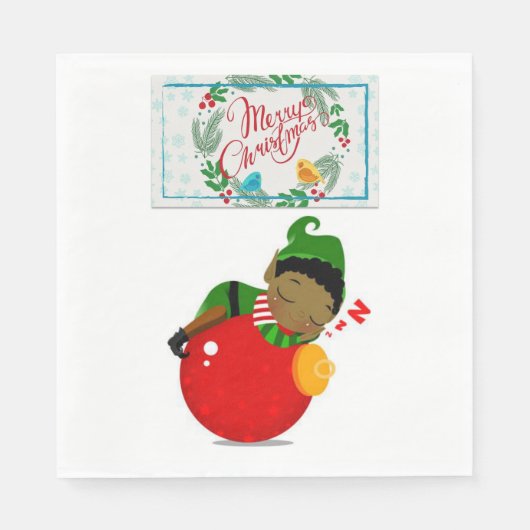 Weihnachtsbuch Napkins, Frohe Weihnachten, afrikan Serviette (Vorderseite)