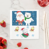 Weihnachtsbuch Napkins, Frohe Weihnachten, Bär Serviette (Beispiel)