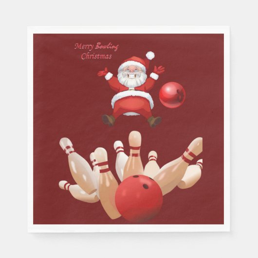 Weihnachtsbuch Napkins, Frohe Weihnachten, Bowling Serviette (Vorderseite)