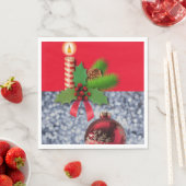 Weihnachtsbuch Napkins, Frohe Weihnachten, Kerze Serviette (Beispiel)