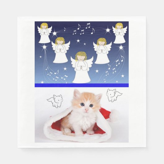 Weihnachtsbuch Napkins, Frohe Weihnachten, Kitten Serviette (Vorderseite)