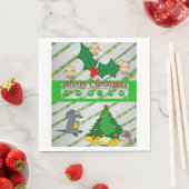 Weihnachtsbuch Napkins, Frohe Weihnachten, Mäuse Serviette (Beispiel)