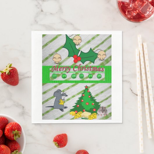 Weihnachtsbuch Napkins, Frohe Weihnachten, Mäuse Serviette (Beispiel)